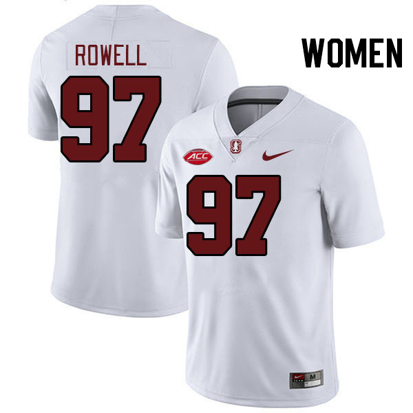 Women #97 Zach Rowell Stanford Cardinal 2024 ACC Conference College Football Jerseys Stitched-White